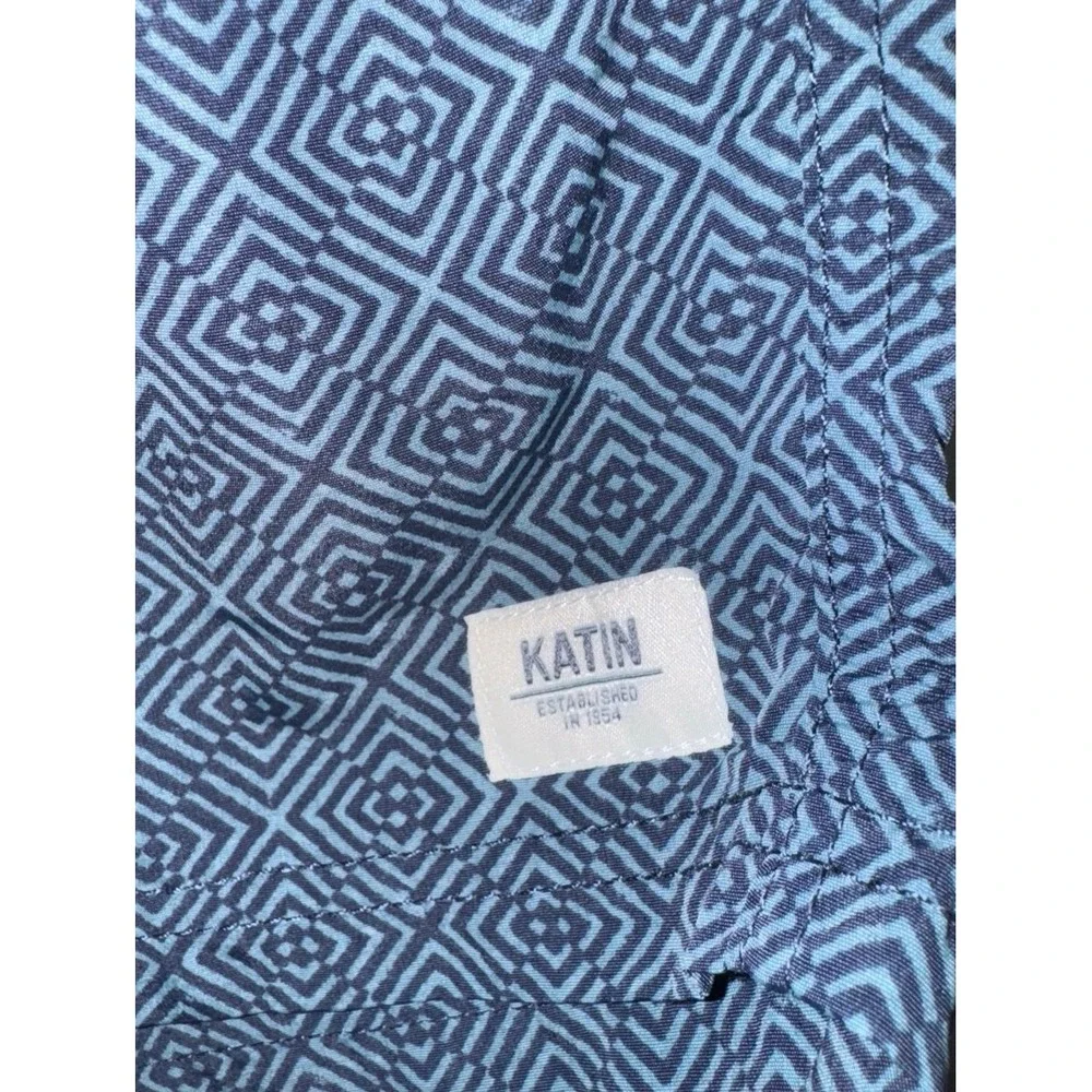 Katin Spiral Volley Swim Trunk‎ - blue with dark blue geometric design men's XX